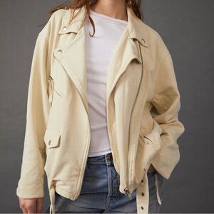 Free People | Rebel Knit Moto NWOT in Vanilla
